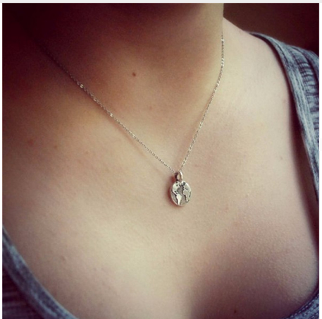 World Map Pendant Necklace
