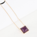 Square Stone Pendant Necklace