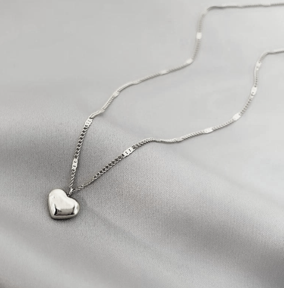 Geometric Heart Pendant Necklace