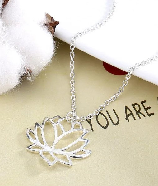 Lotus Flower Pendant Necklace