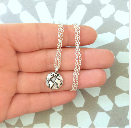 World Map Pendant Necklace