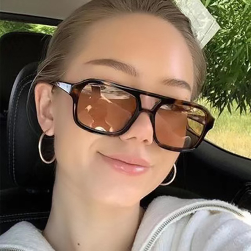 Double Bridge Square Sunglasses