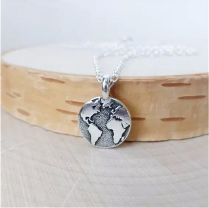 World Map Pendant Necklace